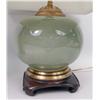 Image 3 : A CHINESE-STYLE CELADON CRACKLED BRASS-MOUNTED TABLE LAMP