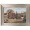 Image 1 : AN OIL ON CANVAS, MOUNTED ON BOARD, OF AN AUTUMNAL FARMSCAPE