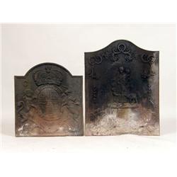 TWO CAST IRON FIREBACKS