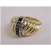 Image 2 : A DAVID YURMAN 18K YELLOW GOLD, WHITE GOLD, DIAMOND AND SAPPHIRE DOME-FORM CABLE-STYLE RING