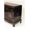 Image 2 : A CHINOISERIE GILT-DECORATED BLACK LACQUER CHEST ON STAND