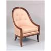 Image 2 : A PAIR OF UPHOLSTERED BARREL-BACK ARMCHAIRS