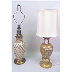 TWO PORCELAIN TABLE LAMPS