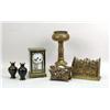 Image 1 : A FRENCH GLASS AND BRASS MANTLE CLOCK