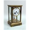 Image 2 : A FRENCH GLASS AND BRASS MANTLE CLOCK
