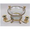 Image 2 : AN ETCHED GLASS AND GILT-METAL MOUNTED CENTER BOWL AND FOUR-ARM CANDELABRA CENTERPIECE