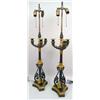 Image 1 : A PAIR OF EMPIRE-STYLE GILT-METAL MOUNTED THREE-ARM CANDLEABRA