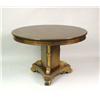 Image 1 : AN EMPIRE-STYLE PARCEL-GILT AND CARVED WALNUT DINING TABLE