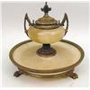 Image 2 : A FOUR PIECE ALABASTER AND GILT-METAL MOUNTED DESK SET