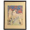 Image 1 : A HAND-COLORED WOODBLOCK PRINT, "LES PERLES, MANDCHOUKUO", BY PAUL JACOULET