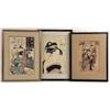 Image 1 : THREE JAPANESE UKIYO-E WOODBLOCK PRINTS DEPICTING GEISHA