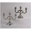 Image 1 : A PAIR OF STERLING SILVER WEIGHTED BASE THREE-BRANCH CANDELABRA