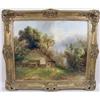 Image 1 : A FRAMED OIL ON CANVAS DEPICTING A BUCOLIC LANDSCAPE