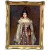 Image 1 : A FRAMED OIL ON CANVAS DEPICTING A NOBLE LADY