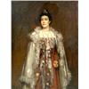 Image 2 : A FRAMED OIL ON CANVAS DEPICTING A NOBLE LADY