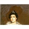 Image 4 : A FRAMED OIL ON CANVAS DEPICTING A NOBLE LADY