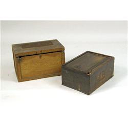 TWO 19TH CENTURY WOOD BOXES
