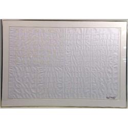 A FRAMED SEWN AMERICAN FLAG
