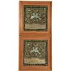 Image 1 : A FRAMED PAIR OF CHINESE EMBROIDERED FABRIC FRAGMENTS