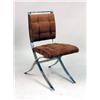 Image 2 : SIX MODERN CHROME AND FAUX SUEDE DINING CHAIRS IN THE MANNER OF MIES VAN DER ROHE