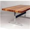 Image 2 : A MODERN CHROME AND ROSEWOOD DINING TABLE