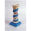 Image 2 : A PAIR OF BLUE-AND-WHITE FLORAL-DECORATED COALPORT SEVRES-STYLE BARLEY-TWIST CANDLE STICKS