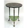 Image 1 : A PATINATED BRASS AND GREEN MARBLE GARDEN TABLE