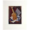 Image 1 : A GOUACHE STILL-LIFE ON PAPER, "NATURE MORTE, GUITARE, FRUIT ET PAPIER A MUSIQUE", ATTRIBUTED TO JUA