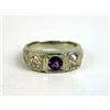 Image 2 : AN 18K WHITE GOLD THREE STONE GYPSY-STYLE RING