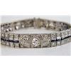 Image 2 : A PLATINUM AND DIAMOND LINK BRACELET