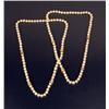 Image 1 : A PAIR OF CULTURED PEARL NECKLACES WITH DIAMOND-SET 18K YELLOW GOLD RONDELS