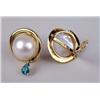 Image 3 : A PAIR OF 18K YELLOW GOLD, MABE PEARL AND EMERALD EAR CLIPS, SIGNED "R. CIPULLO"