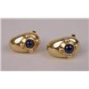 Image 1 : A PAIR OF FRENCH 18K YELLOW GOLD AND SAPPHIRE SHRIMP-FORM EARRINGS