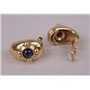 Image 3 : A PAIR OF FRENCH 18K YELLOW GOLD AND SAPPHIRE SHRIMP-FORM EARRINGS
