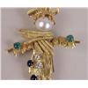 Image 3 : AN 18K YELLOW GOLD, PEARL, EMERALD, SAPPHIRE, RUBY AND DIAMOND SCARECROW-FORM BROOCH