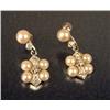 Image 1 : A PAIR OF 14K WHITE GOLD, DIAMOND AND PEARL DROP EARRINGS