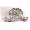 Image 1 : THREE CHINESE EXPORT ROSE MEDALLION PORCELAIN SERVING BOWL AND PLATTERS