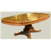 Image 1 : A REGENCY-STYLE INLAID BURLWOOD PEDESTAL DINING TABLE