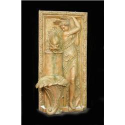 A NEOCLASSICAL-STYLE TERRA COTTA WALL FOUNTAIN
