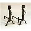 Image 1 : A PAIR OF WROUGHT-IRON ANDIRONS