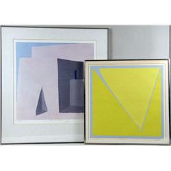 TWO FRAMED MODERN PRINTS