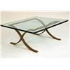 Image 2 : A MIES VAN DER ROHE-STYLE STEEL AND GLASS COFFEE TABLE