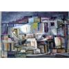 Image 2 : A FRAMED ABSTRACT CITYSCAPE WATERCOLOR BY LUCIA AUTORINO
