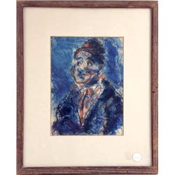 A FRAMED WATERCOLOR ON PAPER