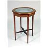 Image 1 : A GEORGE III-STYLE PAINT-DECORATED SATINWOOD VITRINE TABLE