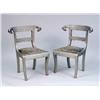 Image 1 : A PAIR OF REGENCY-STYLE SILVERED-METAL SIDE CHAIRS