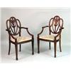 Image 1 : A PAIR OF GEORGE III-STYLE CARVED MAHOGANY ARMCHAIRS
