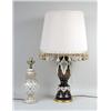 Image 1 : AN ORNATELY-PAINTED AMETHYST GLASS LAMP