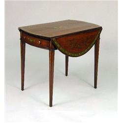 A GEORGE III PAINT-DECORATED PEMBROKE TABLE