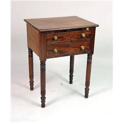 A FEDERAL INLAID MAHOGNAY AND CHERRYWOOD TWO-DRAWER WORK TABLE